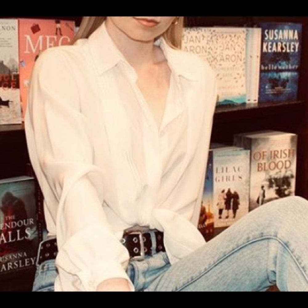 White button up top